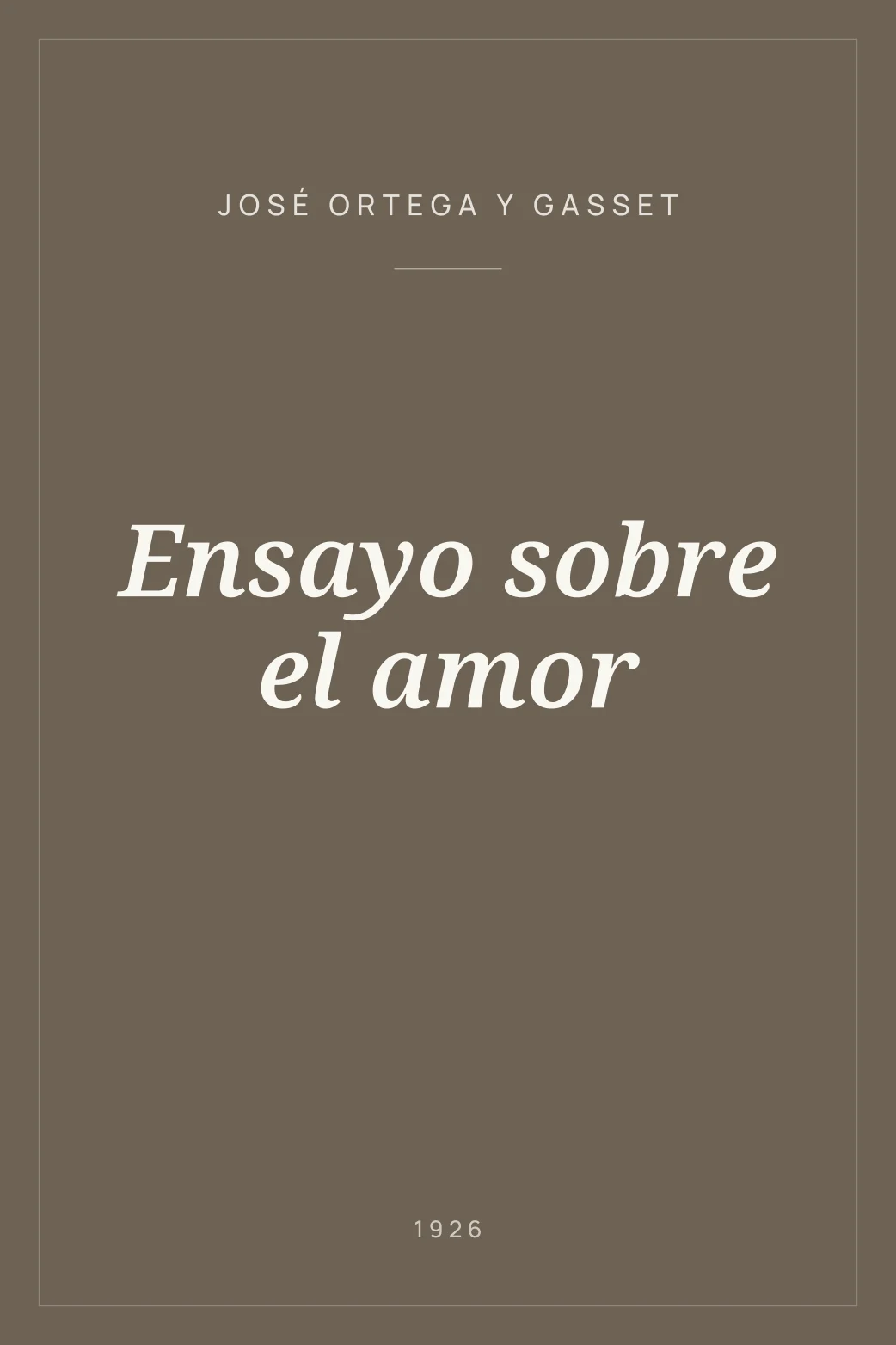 Portada de Ensayo sobre el amor
