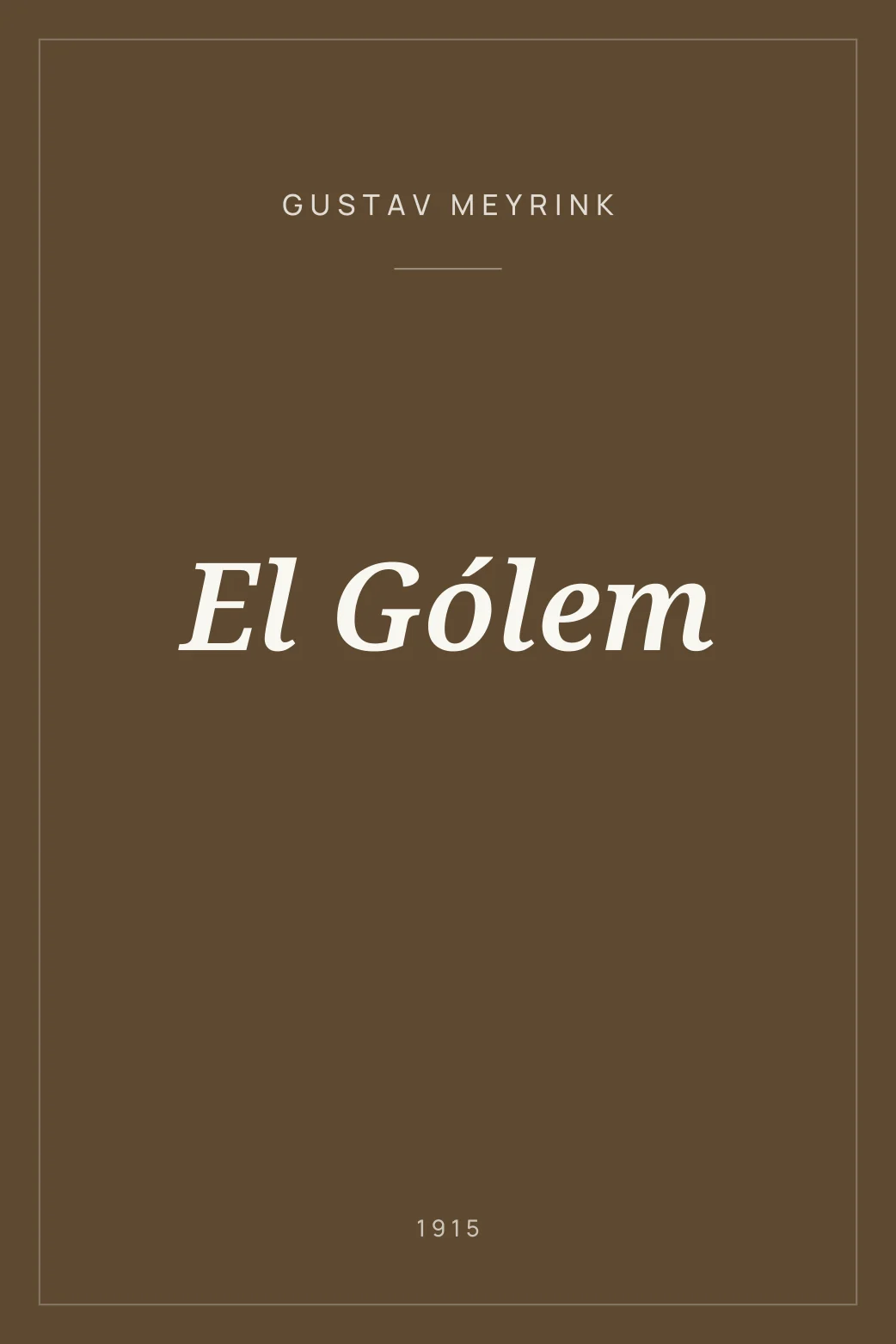 Portada de El Gólem