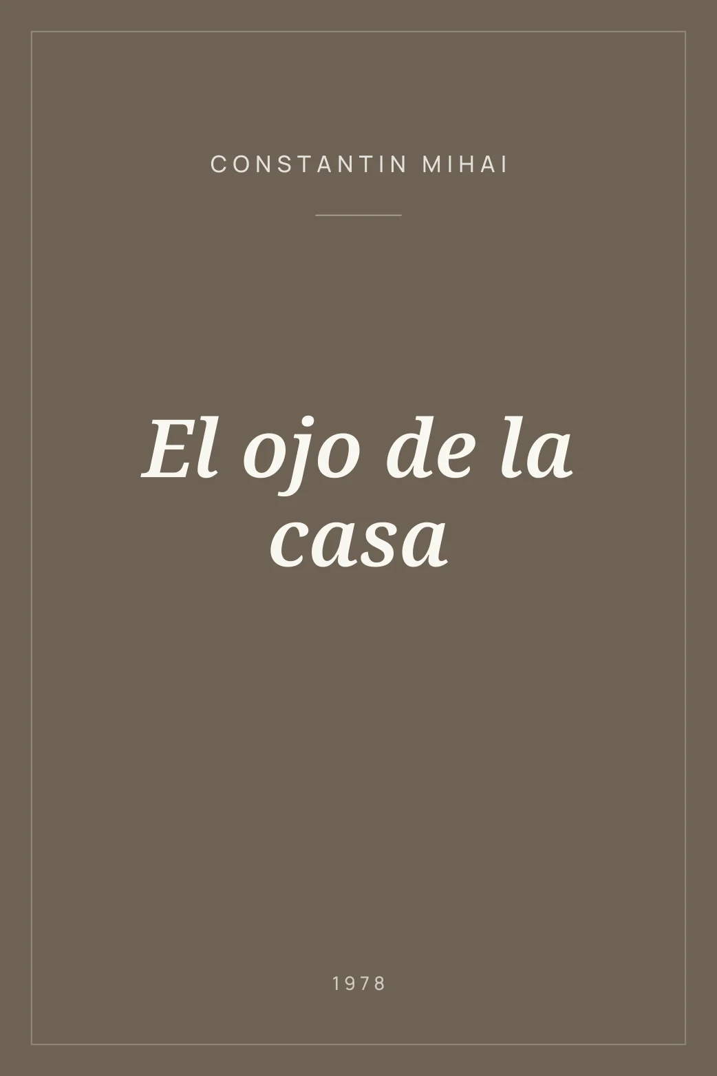 Portada de El ojo de la casa
