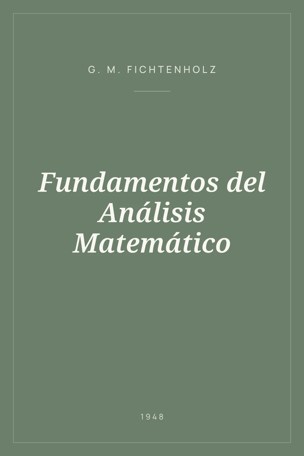 Portada de Fundamentos del Análisis Matemático