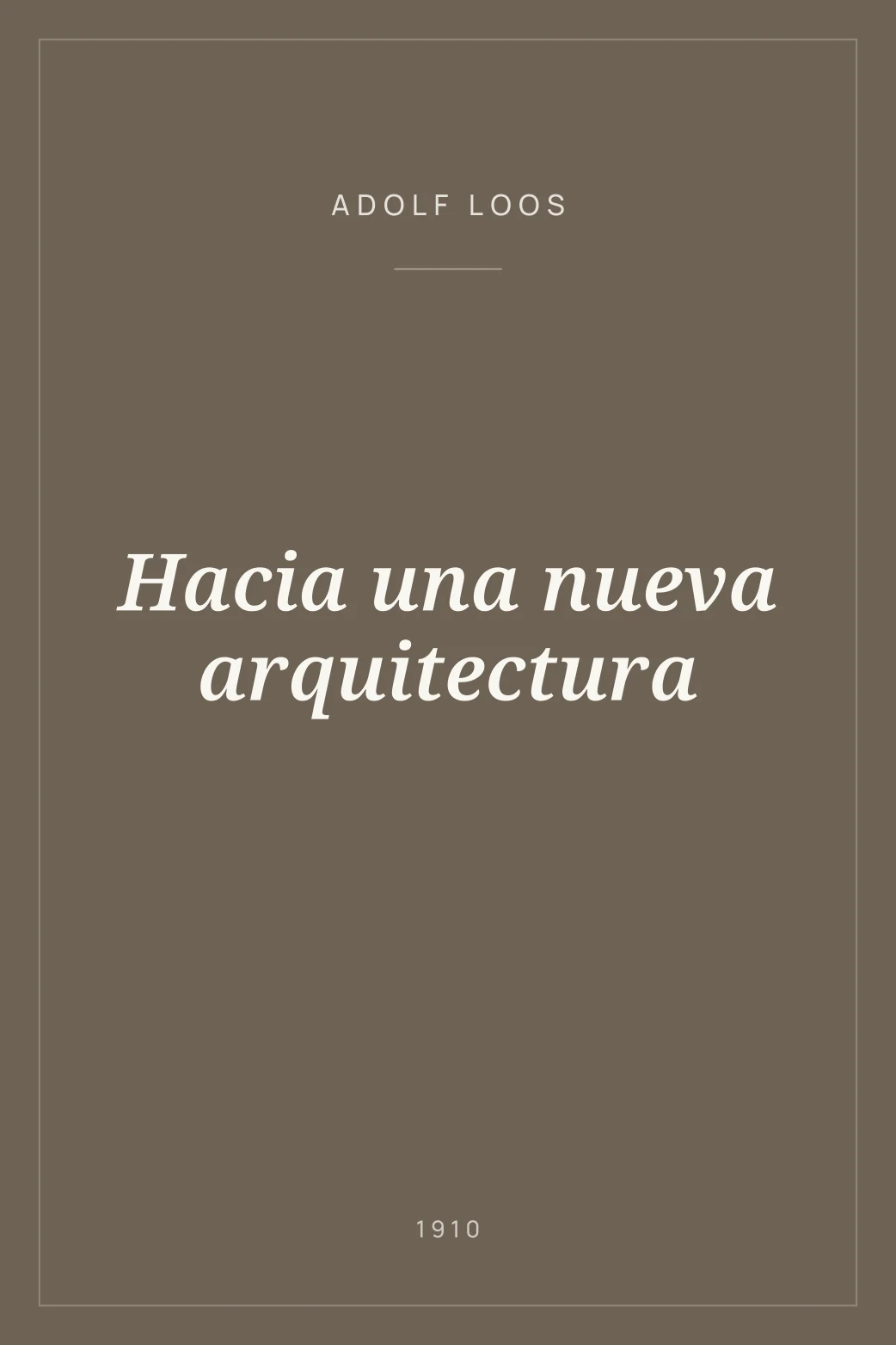 Portada de Hacia una nueva arquitectura