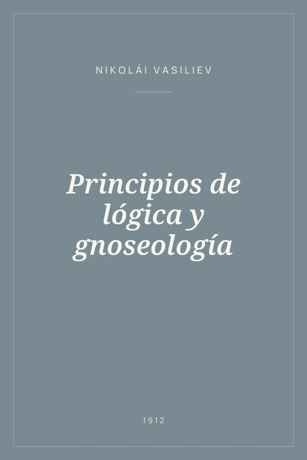 Portada de Principios de lógica y gnoseología