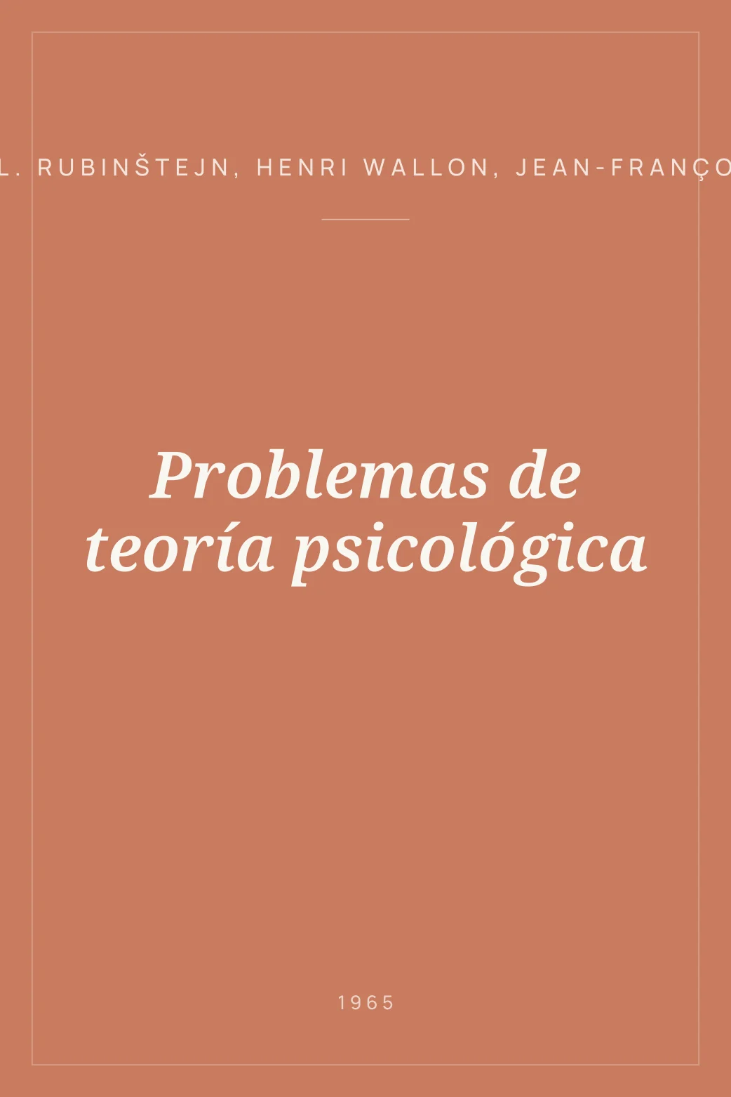 Portada de Problemas de teoría psicológica
