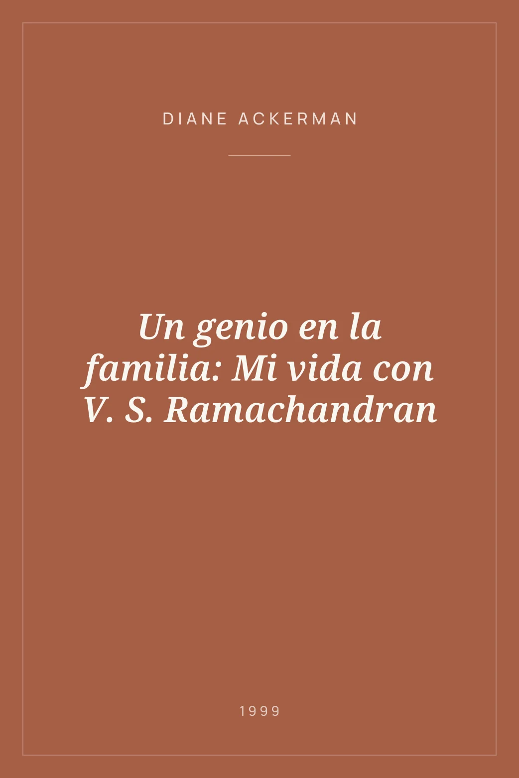 Portada de Un genio en la familia: Mi vida con V. S. Ramachandran