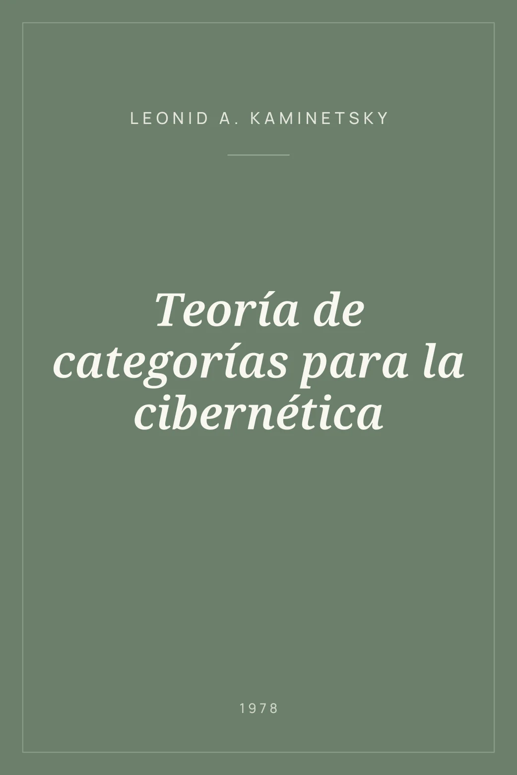 Portada de Teoría de categorías para la cibernética