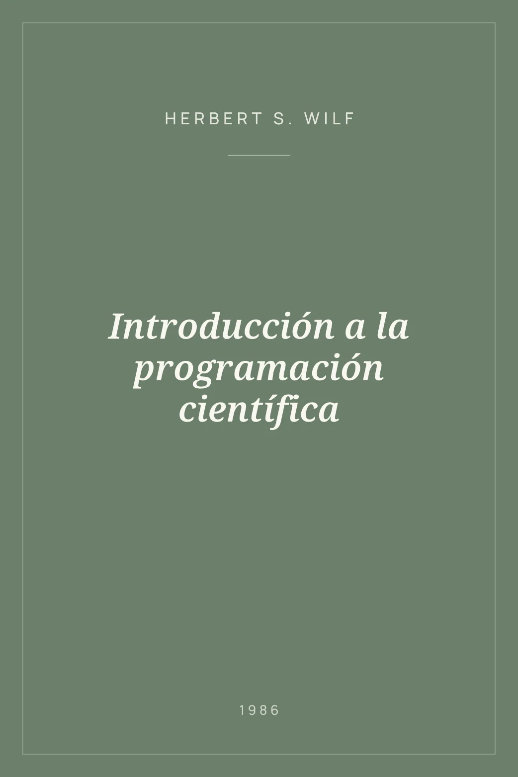 Portada de Introducción a la programación científica