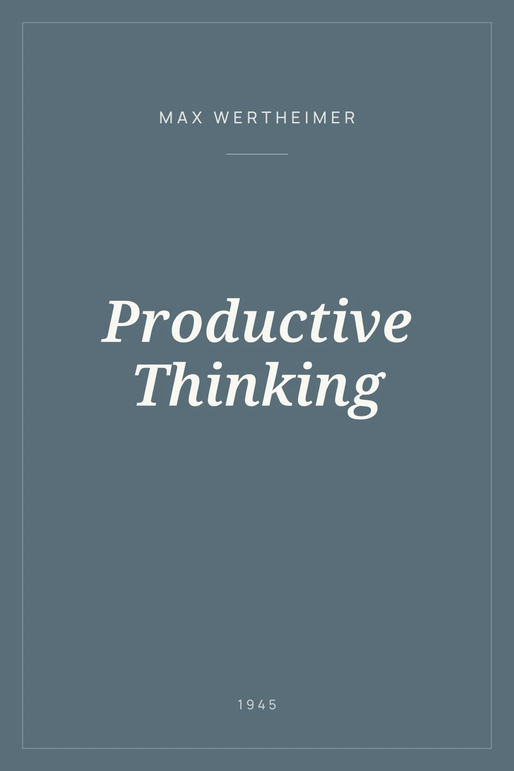 Portada de Productive Thinking