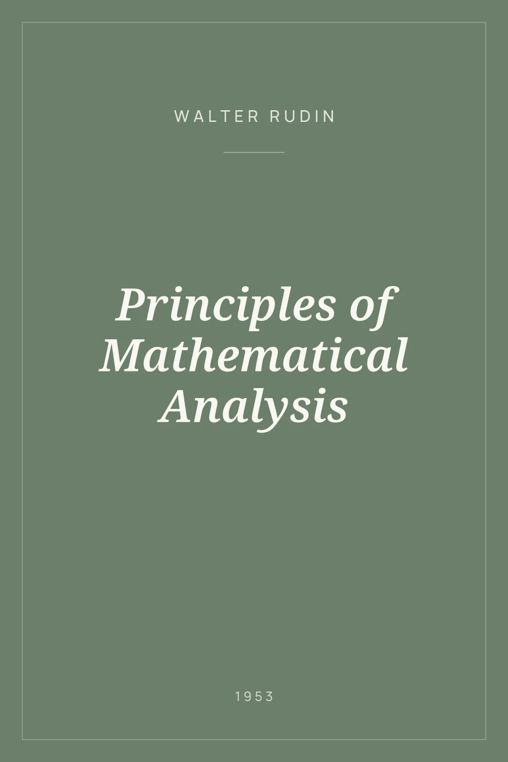 Portada de Principles of Mathematical Analysis