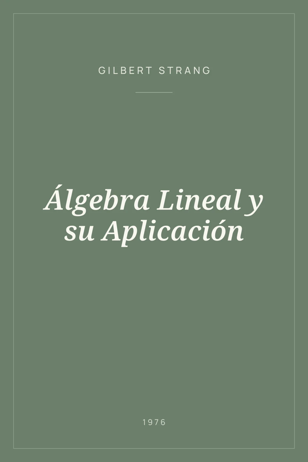 Portada de Álgebra Lineal y su Aplicación