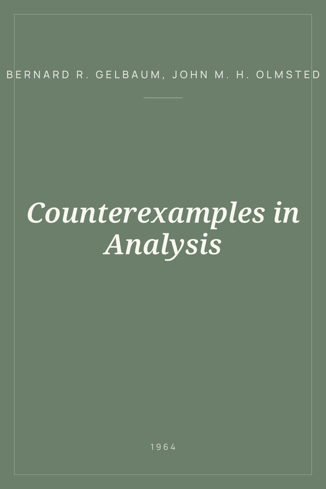 Portada de Counterexamples in Analysis