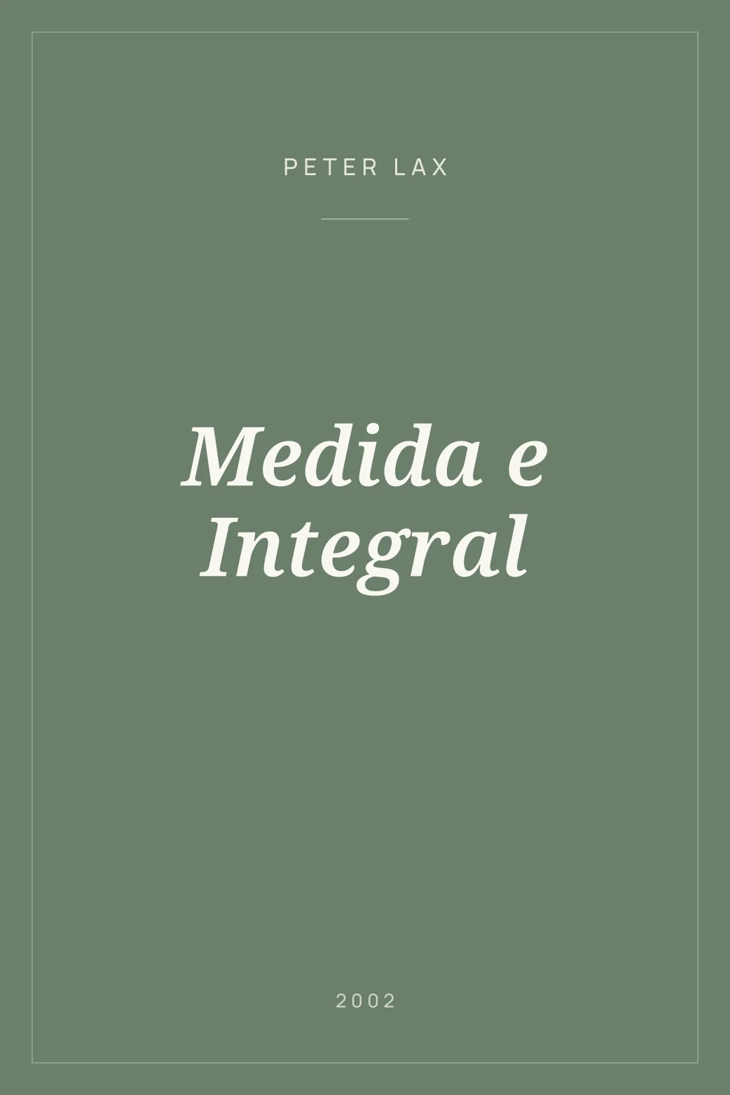 Portada de Medida e Integral