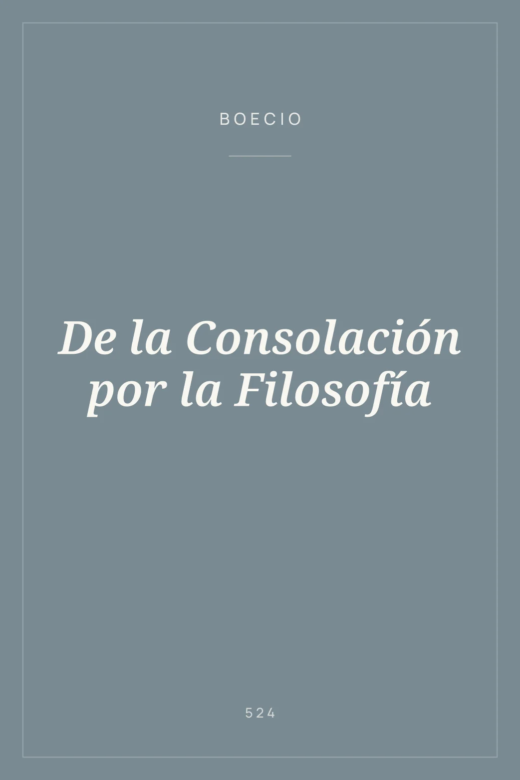 Portada de De la Consolación por la Filosofía