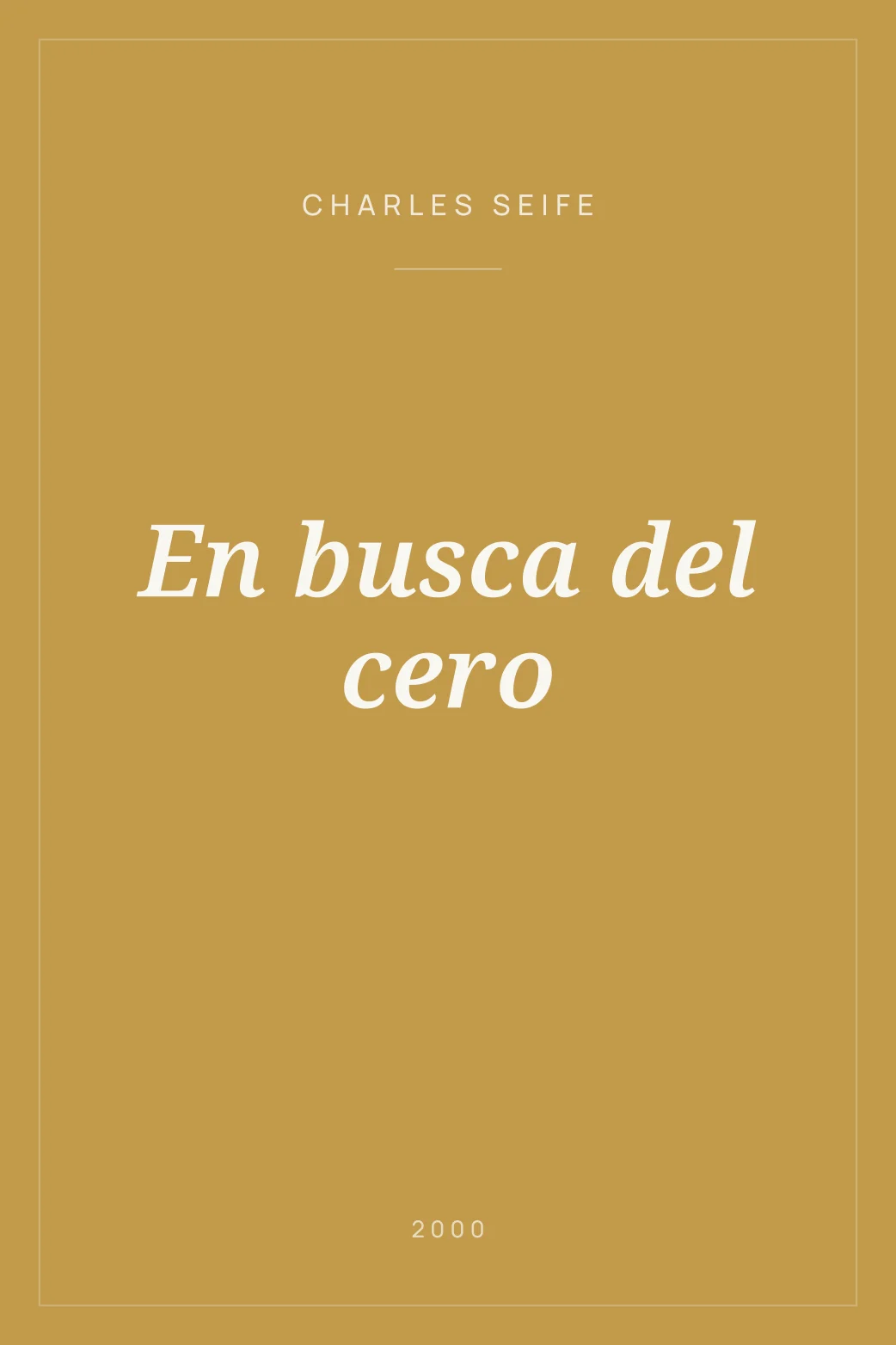 Portada de En busca del cero