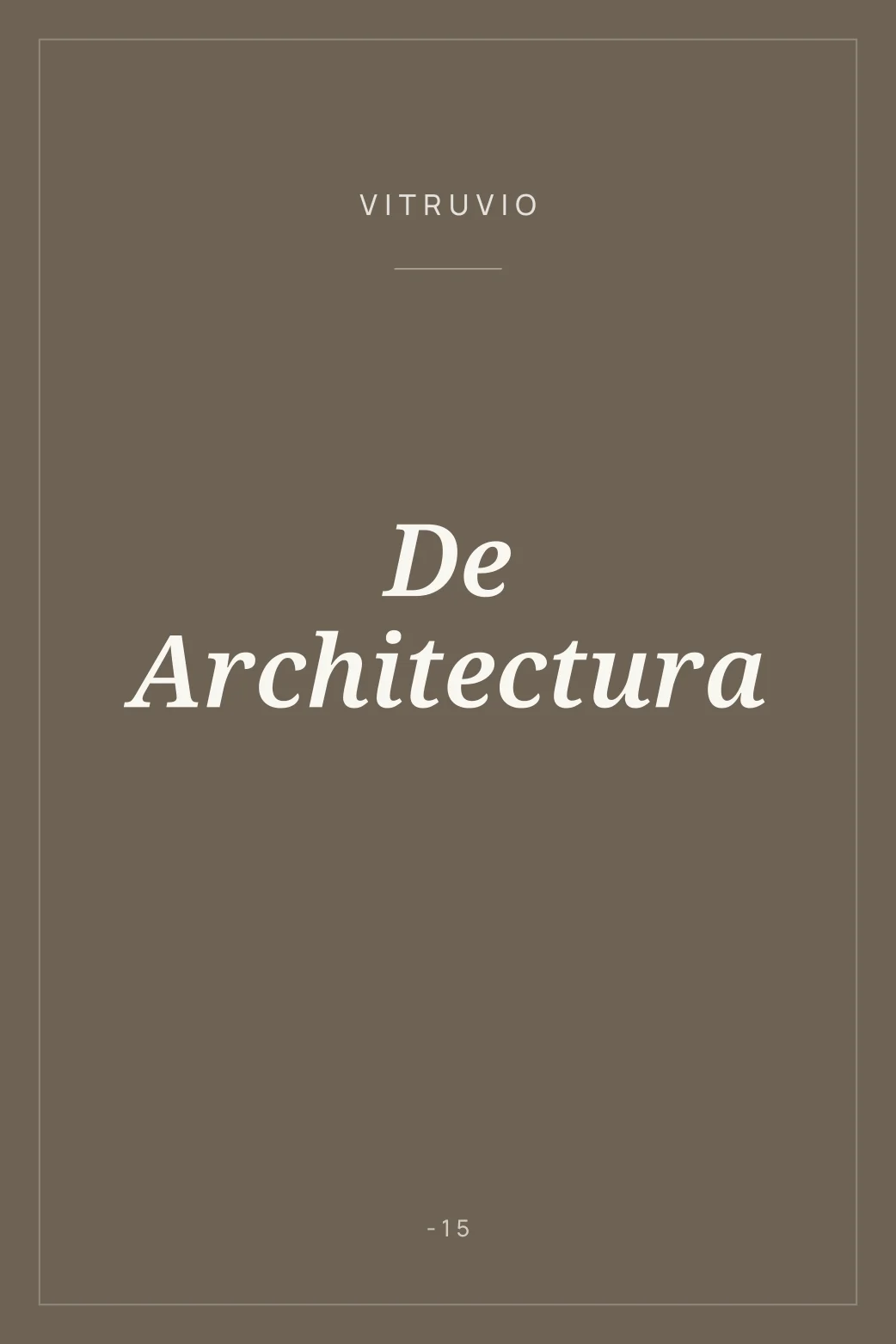 Portada de De Architectura