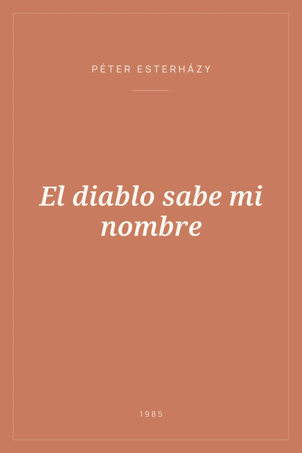 Portada de El diablo sabe mi nombre