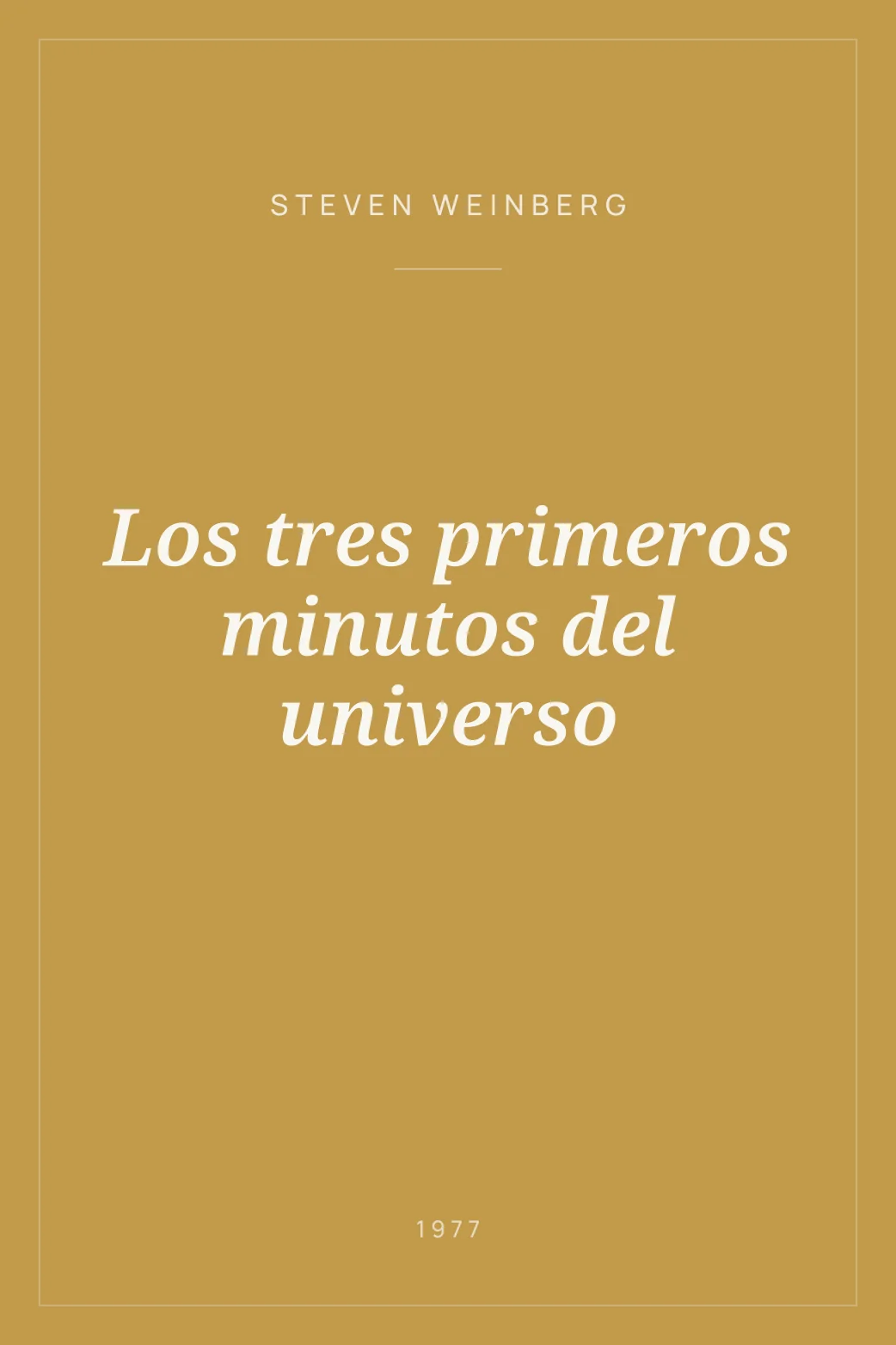 Portada de Los tres primeros minutos del universo