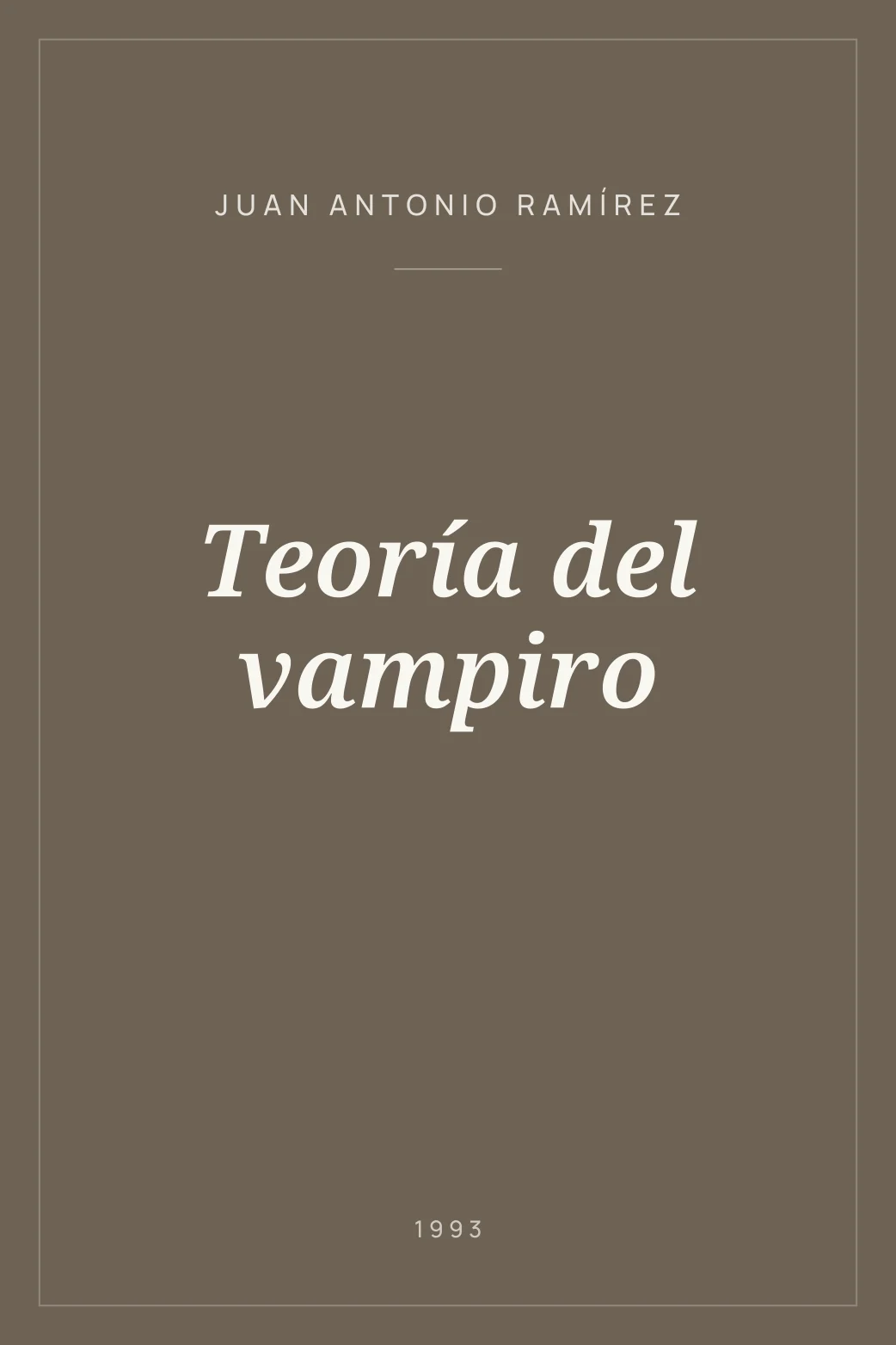 Portada de Teoría del vampiro