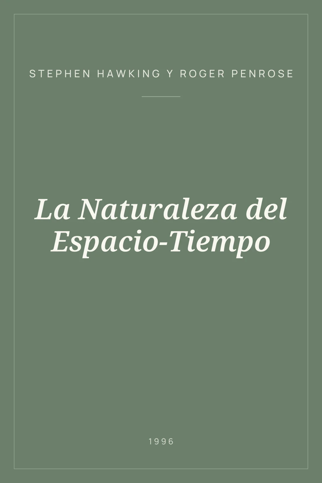 Portada de La Naturaleza del Espacio-Tiempo