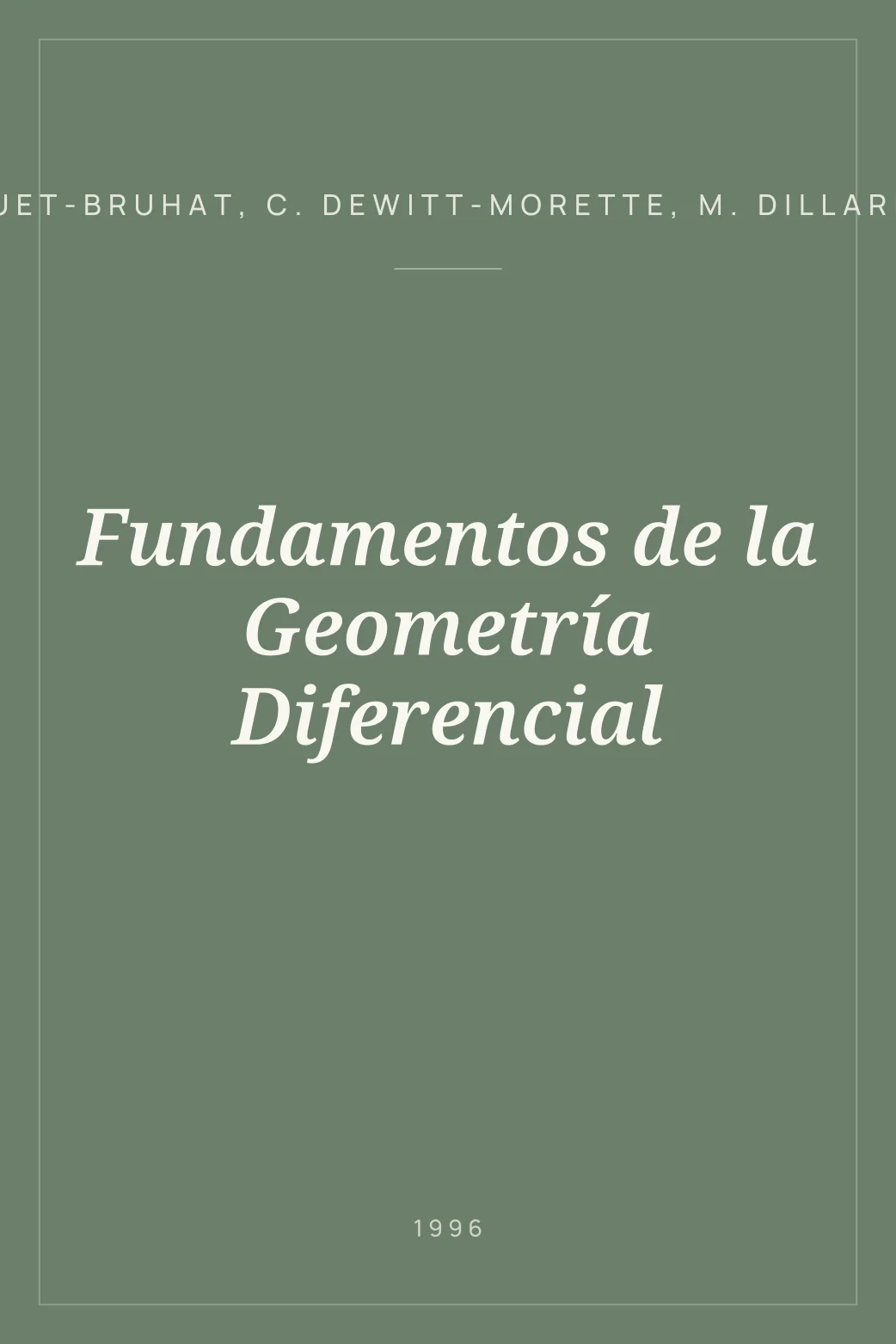 Portada de Fundamentos de la Geometría Diferencial