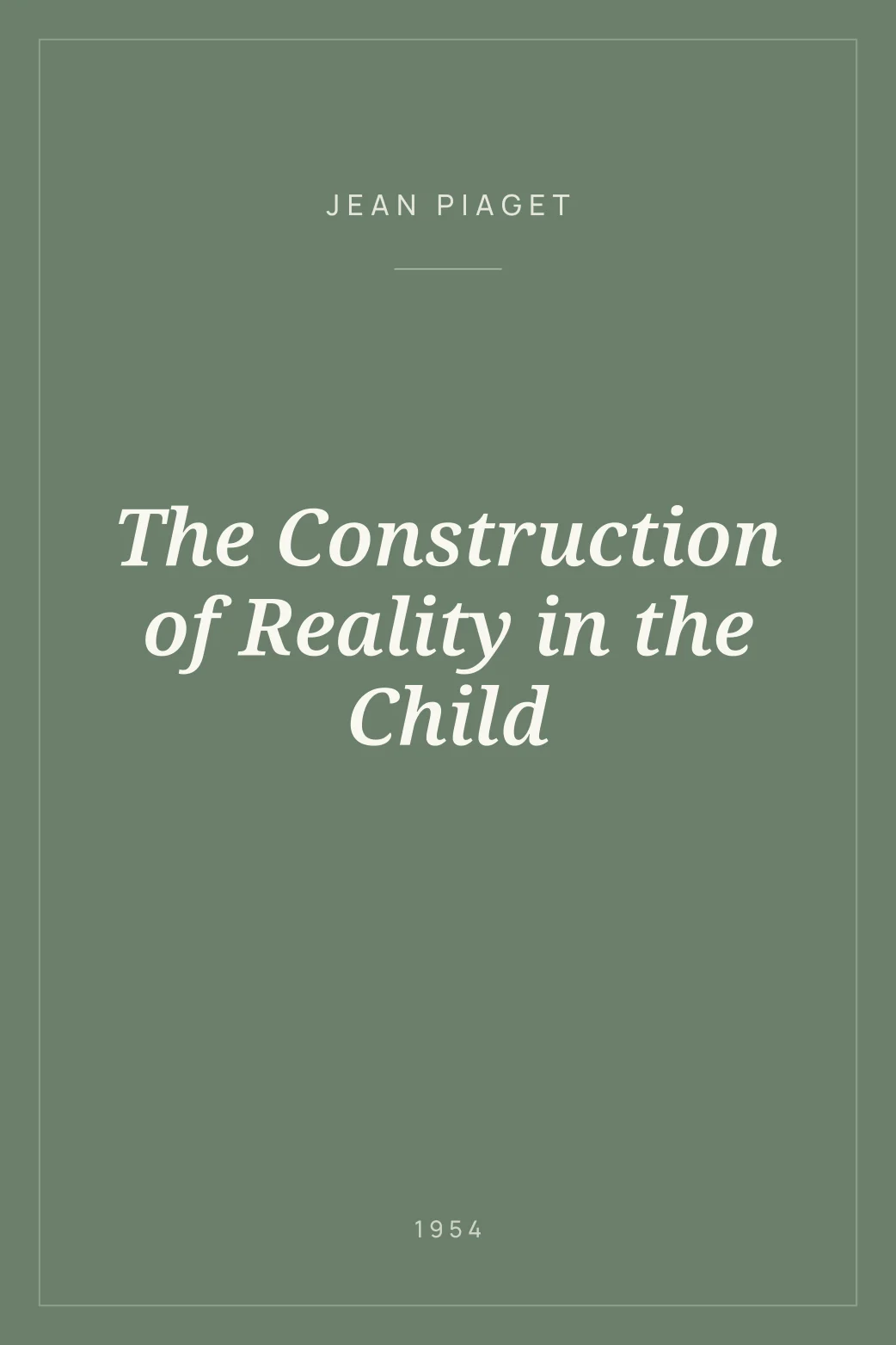 Portada de The Construction of Reality in the Child