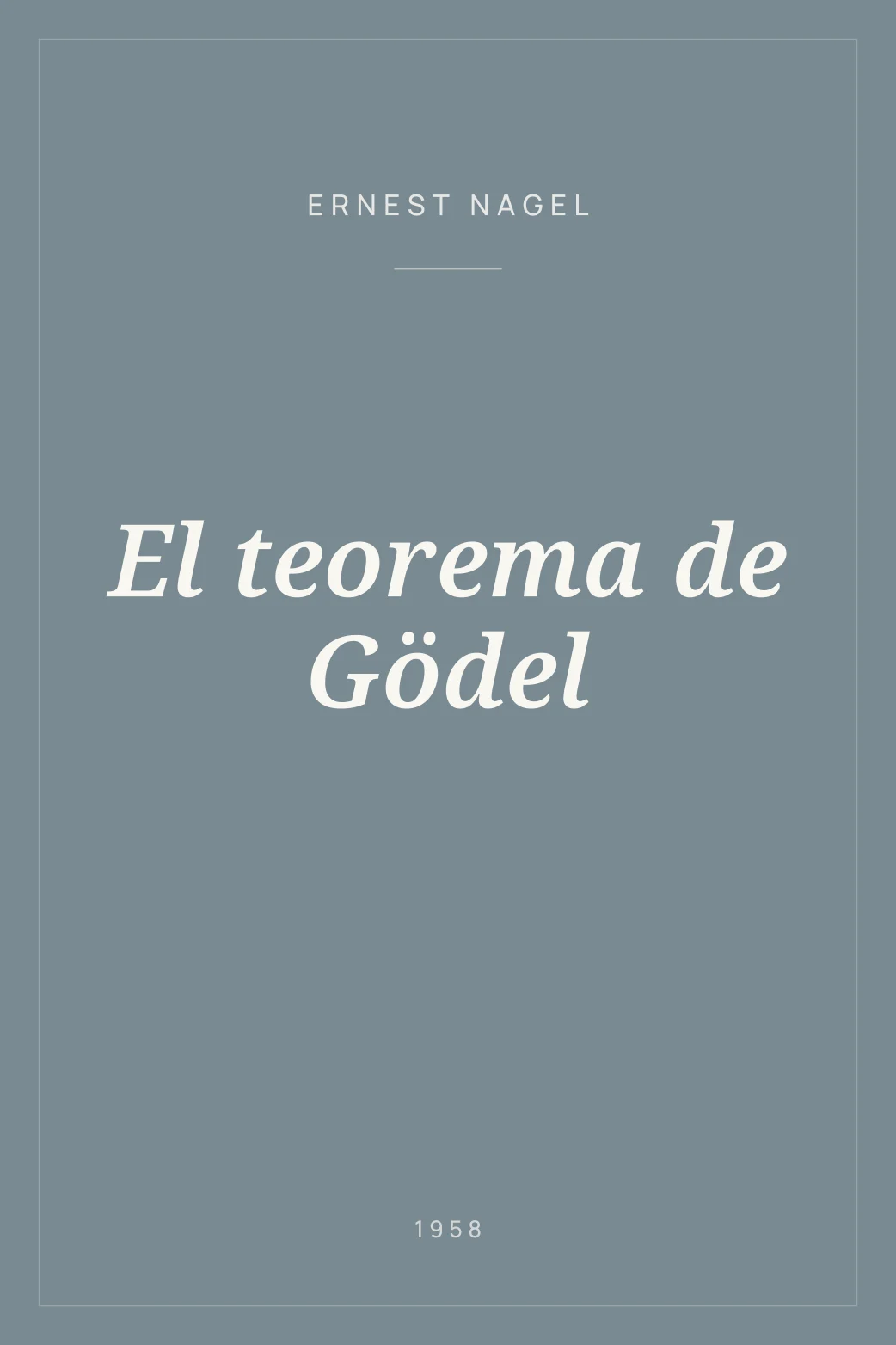 Portada de El teorema de Gödel