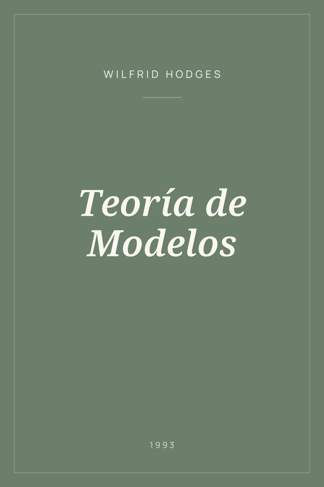 Portada de Teoría de Modelos