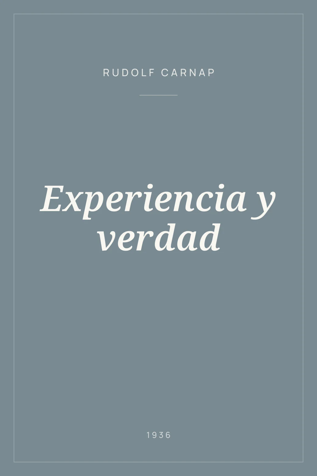Portada de Experiencia y verdad