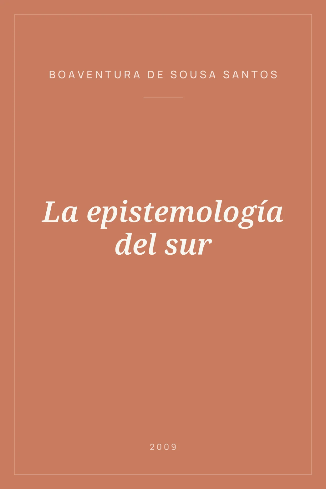 Portada de La epistemología del sur
