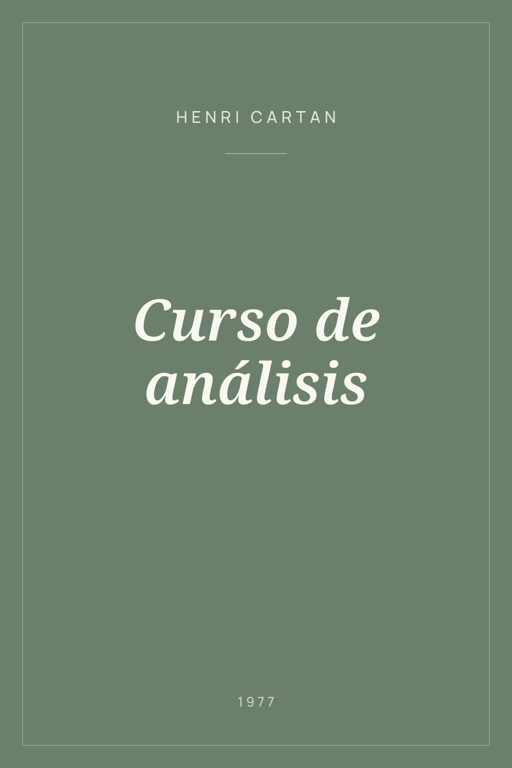 Portada de Curso de análisis