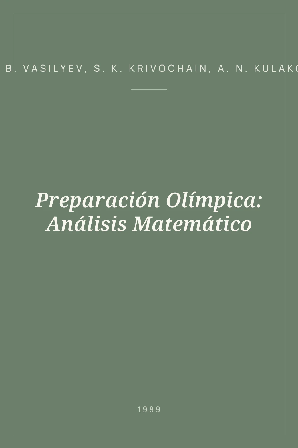 Portada de Preparación Olímpica: Análisis Matemático