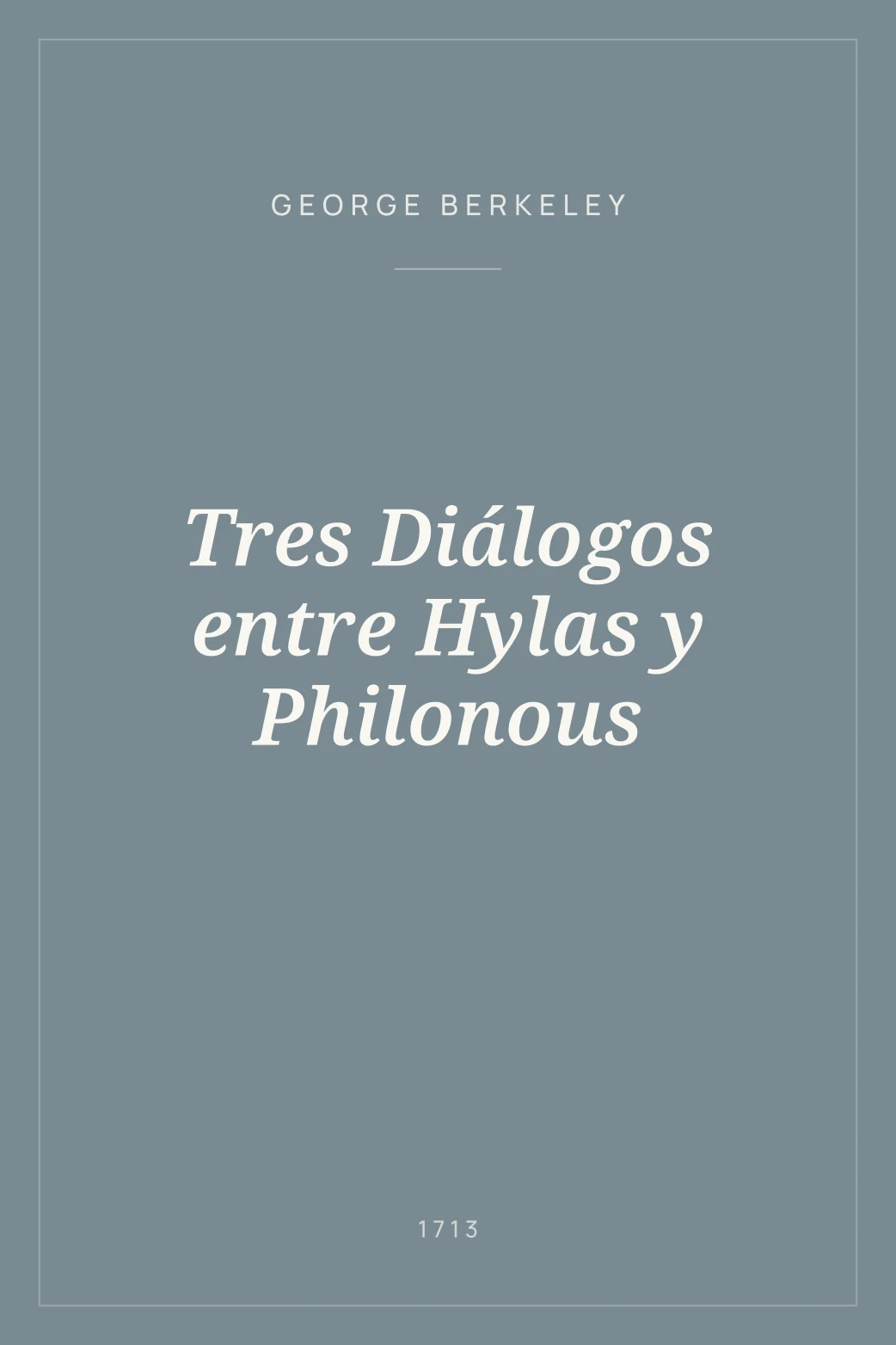 Portada de Tres Diálogos entre Hylas y Philonous