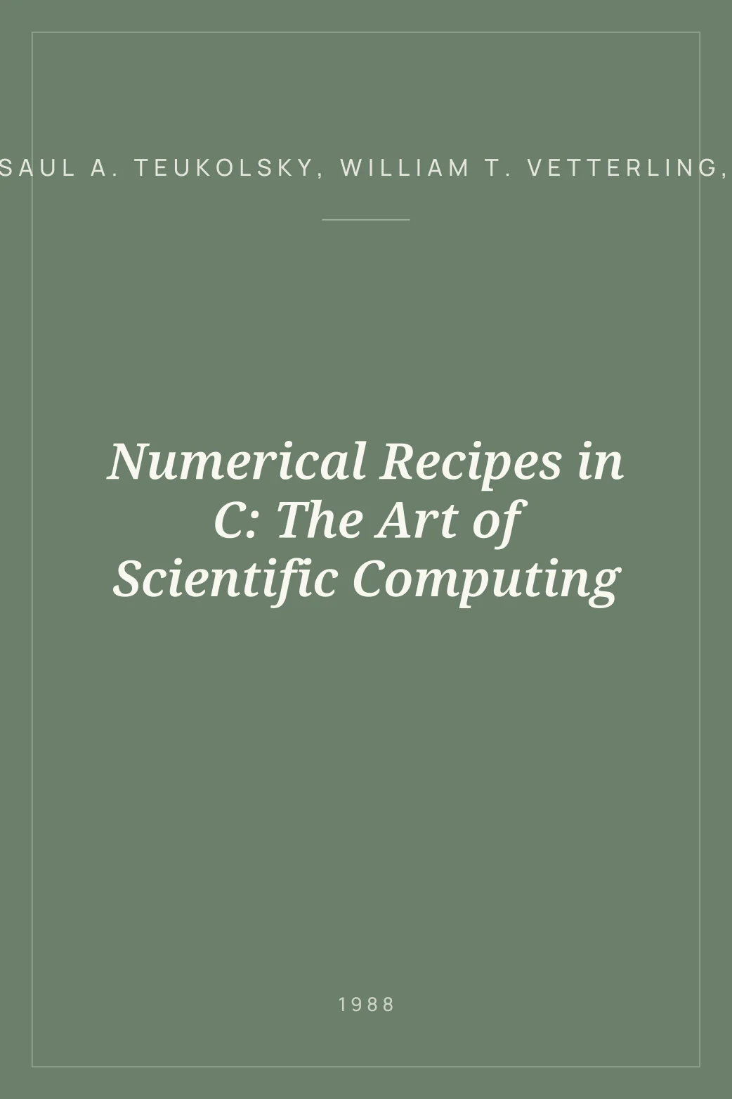 Portada de Numerical Recipes in C: The Art of Scientific Computing