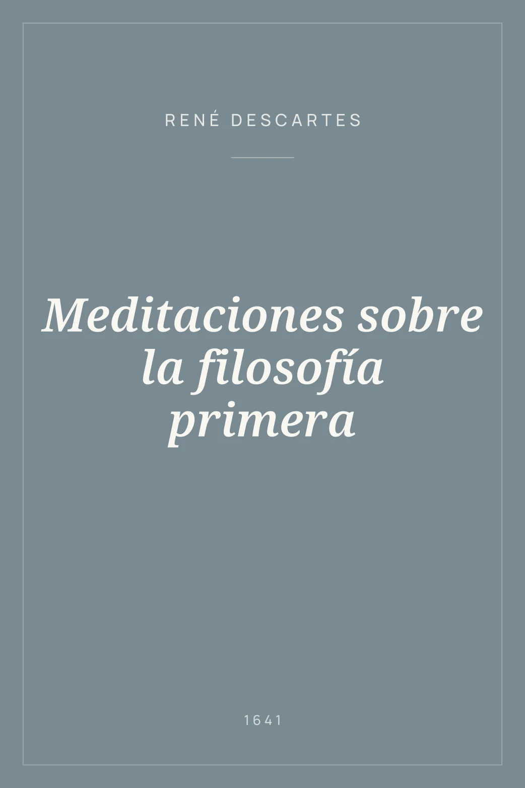 Portada de Meditaciones sobre la filosofía primera
