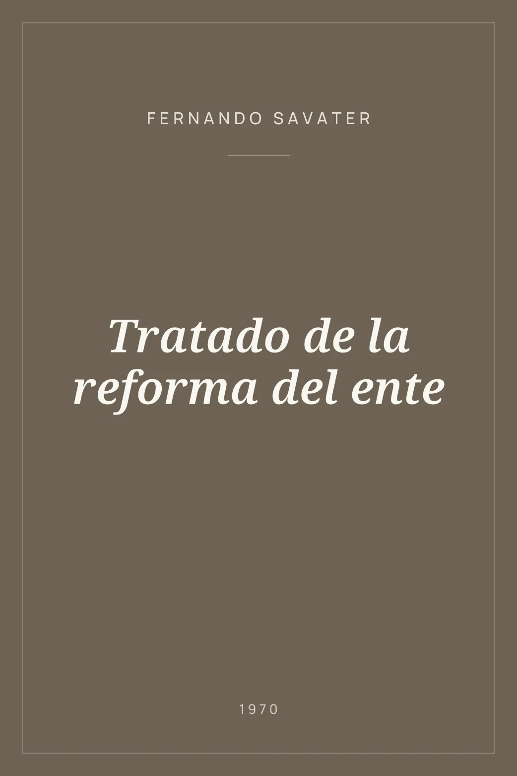 Portada de Tratado de la reforma del ente