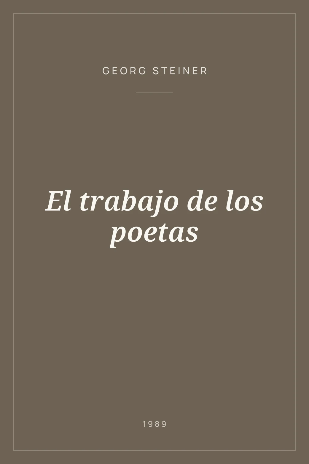 Portada de El trabajo de los poetas