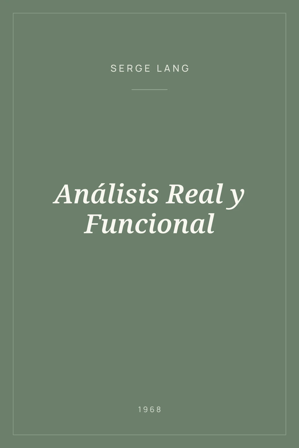 Portada de Análisis Real y Funcional