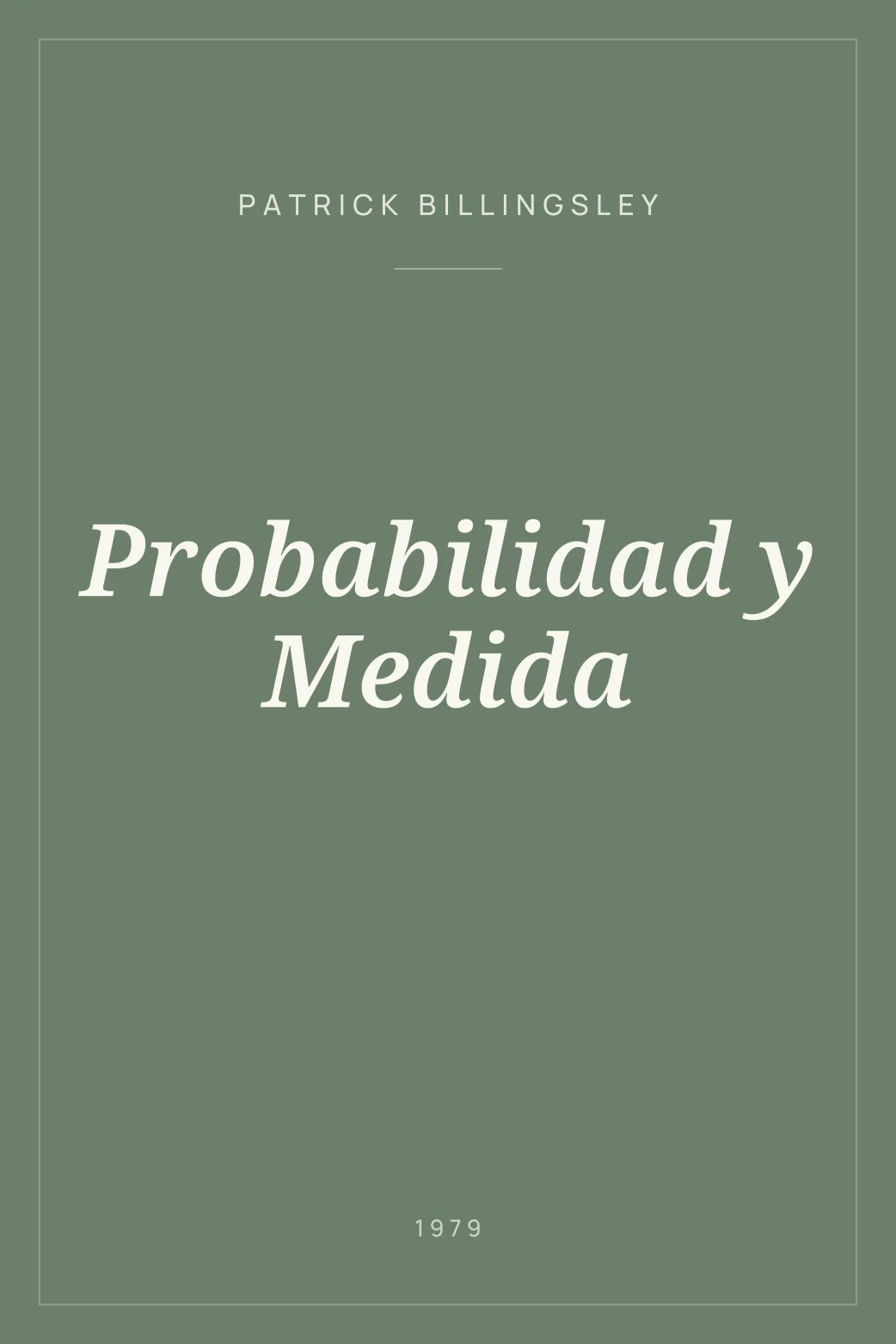 Portada de Probabilidad y Medida