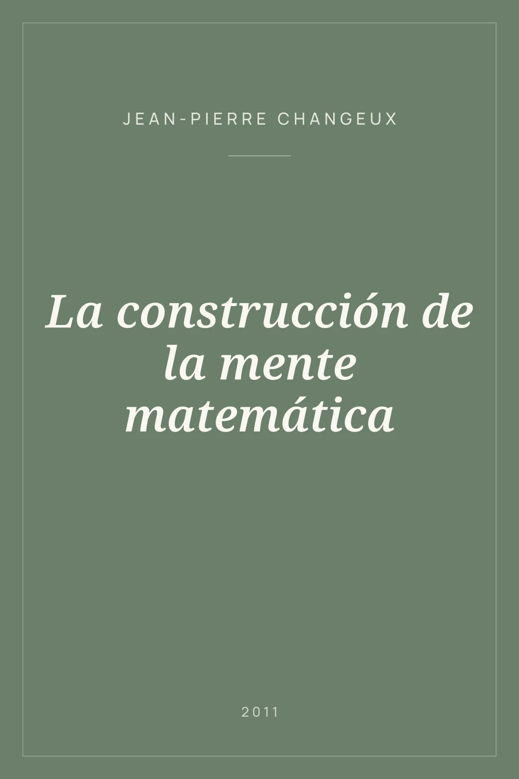Portada de La construcción de la mente matemática