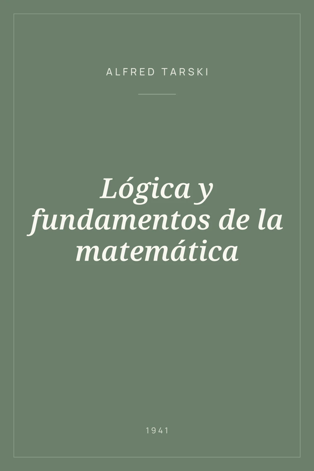 Portada de Lógica y fundamentos de la matemática