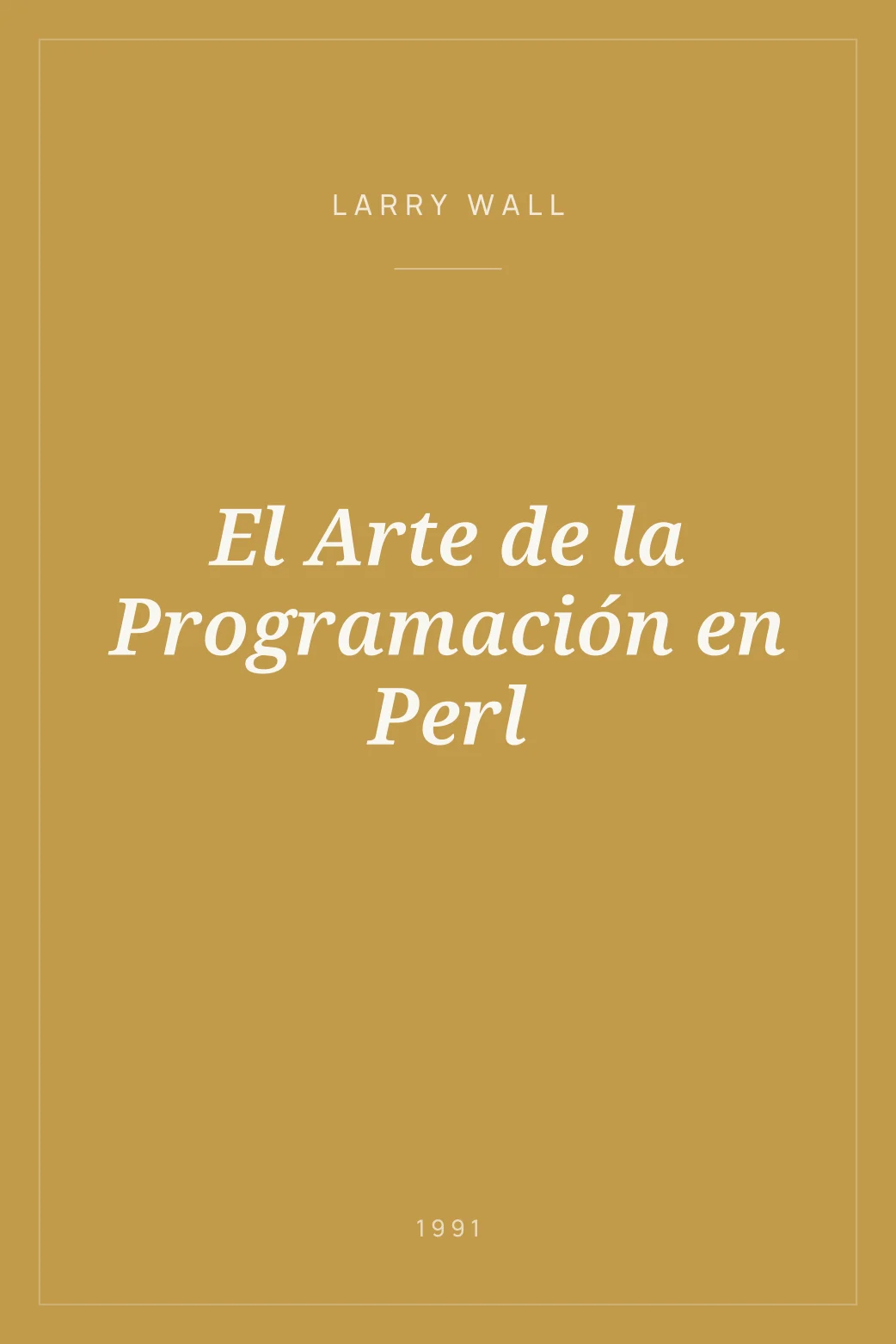 Portada de El Arte de la Programación en Perl