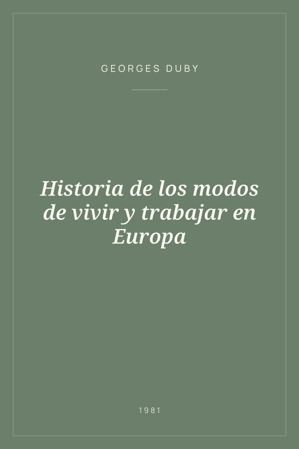 Portada de Historia de los modos de vivir y trabajar en Europa