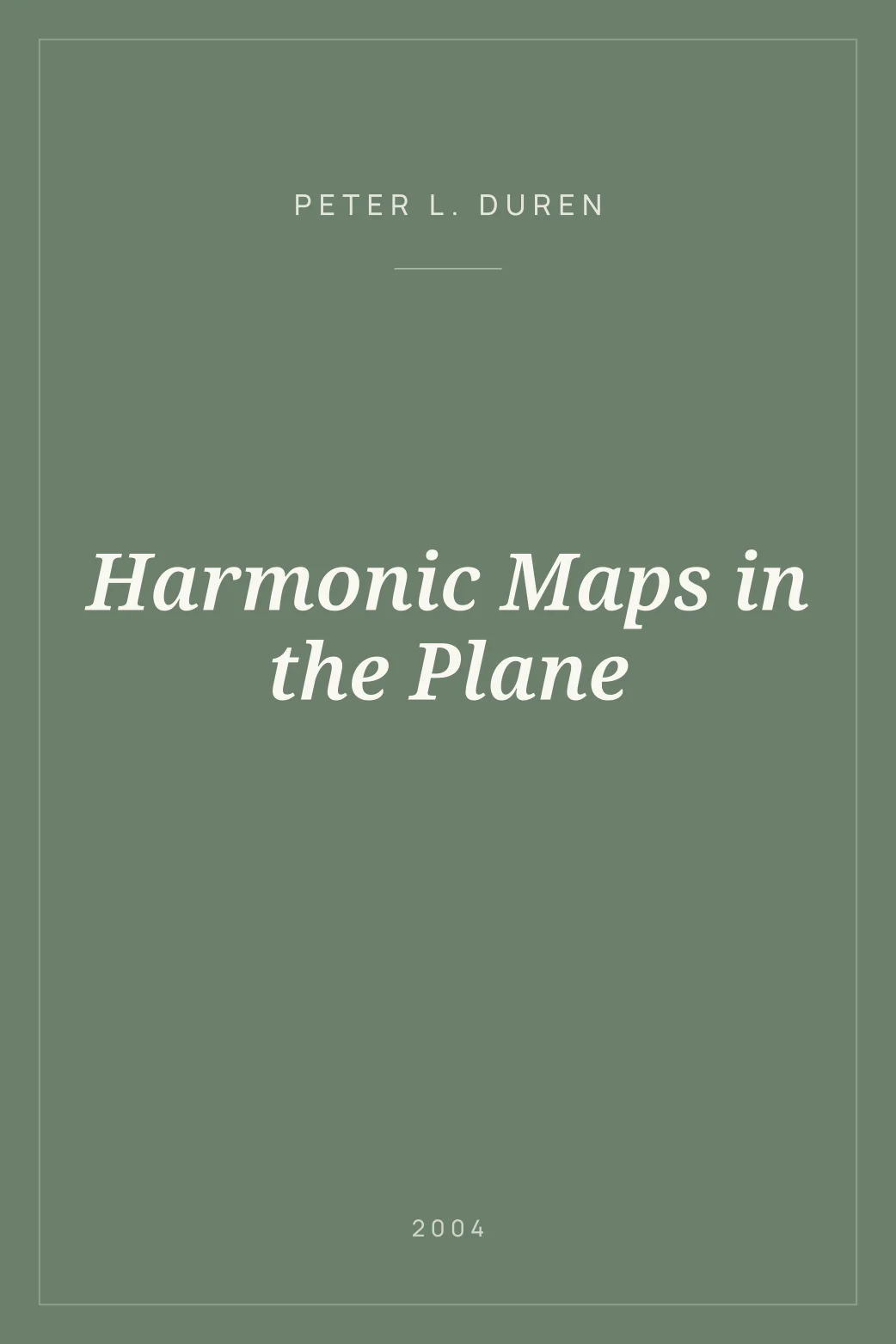 Portada de Harmonic Maps in the Plane