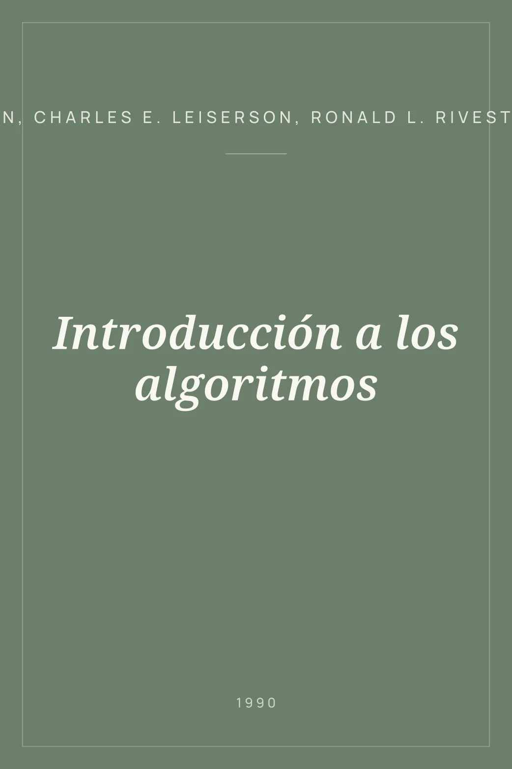 Portada de Introducción a los algoritmos