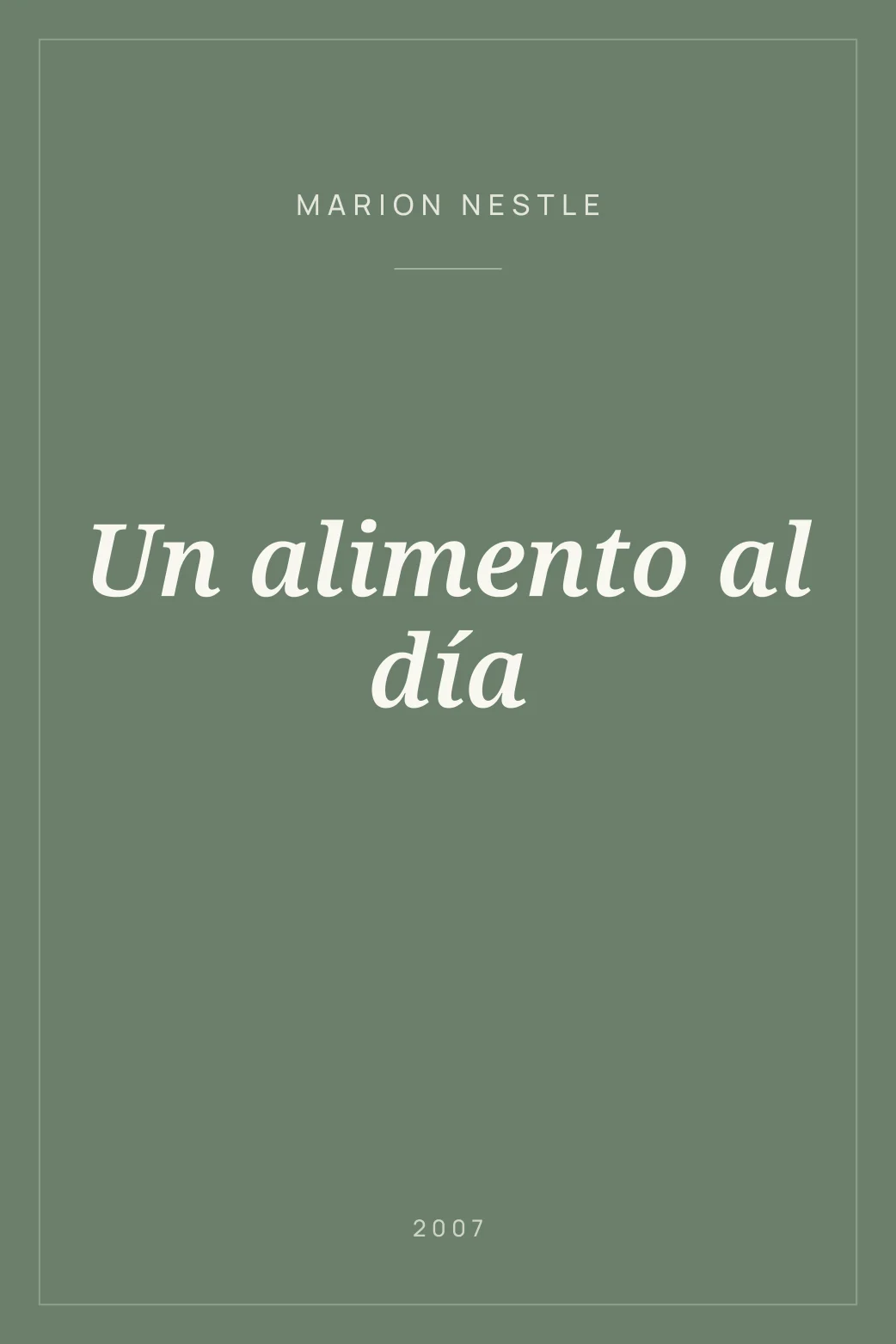 Portada de Un alimento al día