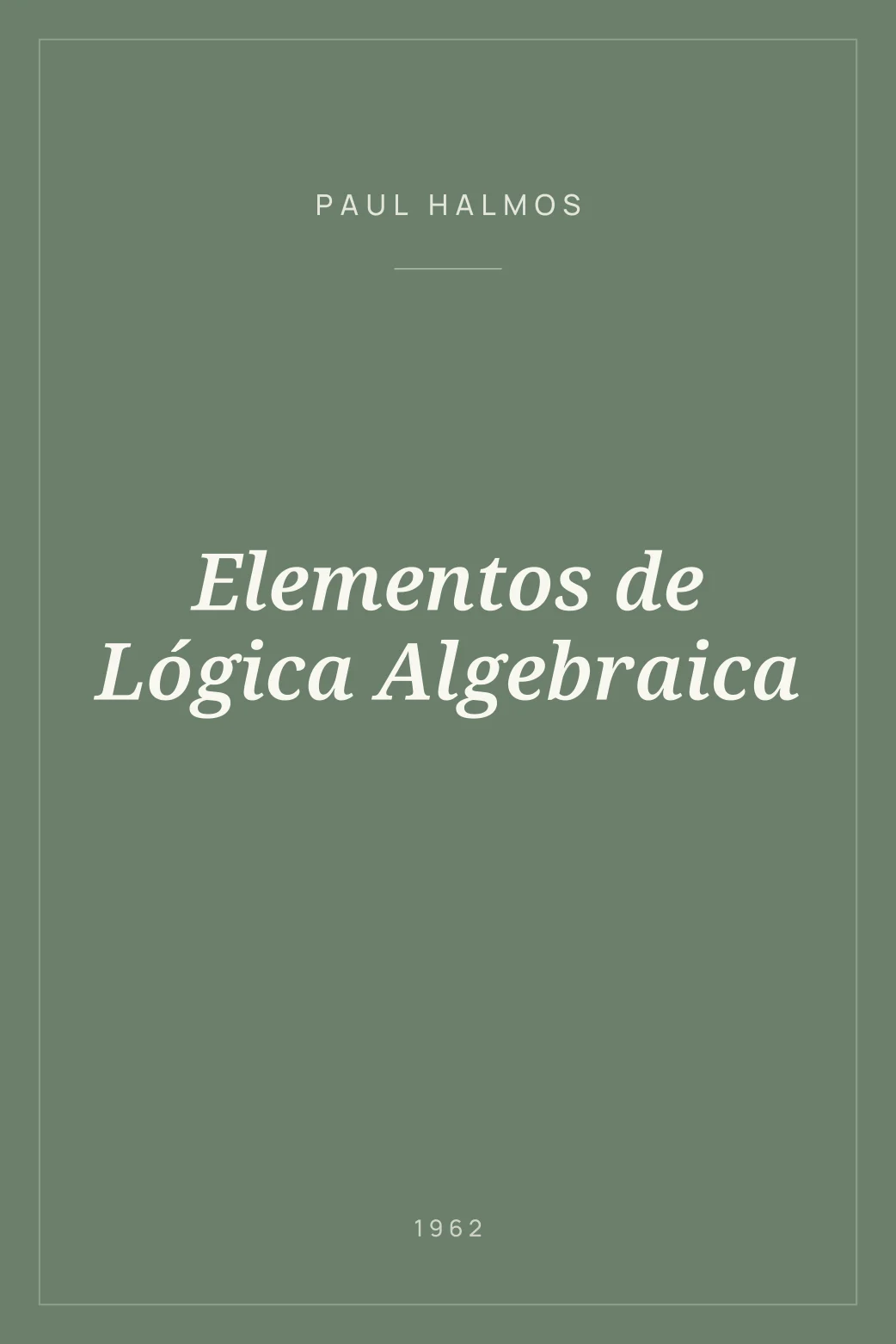 Portada de Elementos de Lógica Algebraica