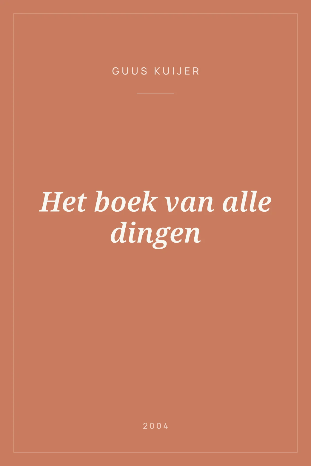 Portada de Het boek van alle dingen