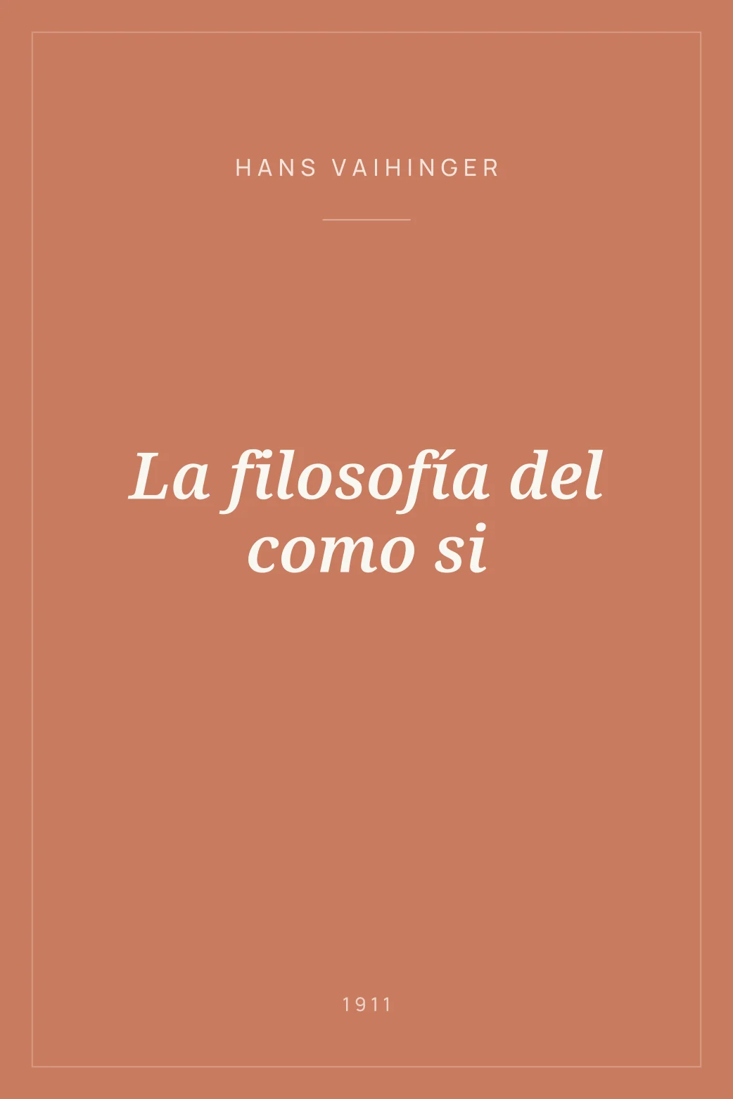 Portada de La filosofía del como si