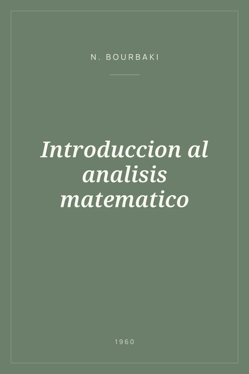 Portada de Introduccion al analisis matematico