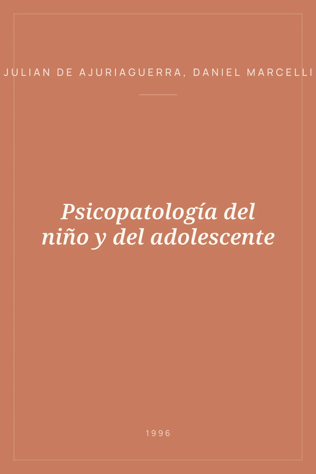 Portada de Psicopatología del niño y del adolescente