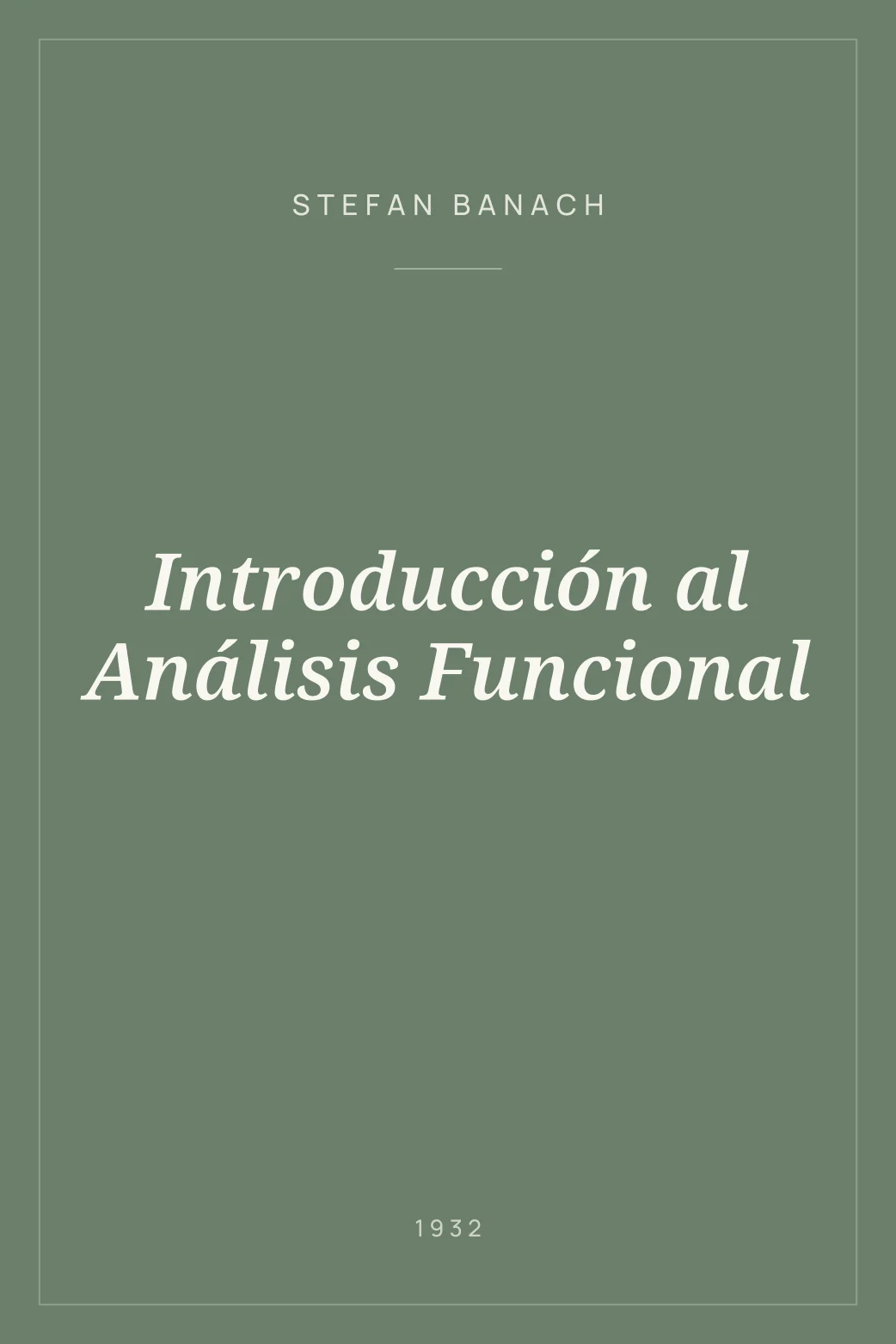 Portada de Introducción al Análisis Funcional